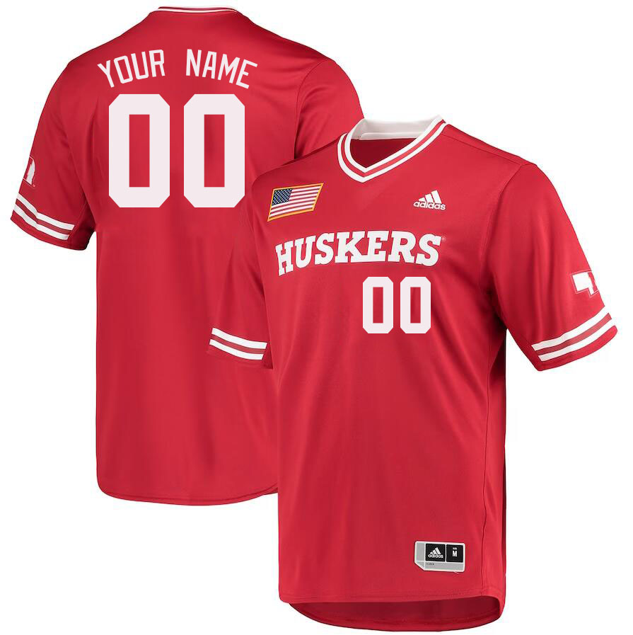 Custom Nebraska Huskers Name And Number College Baseball Jerseys Stitched-Red